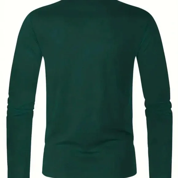 Green Long Sleeve Golf Polo Shirt - Picture 2 of 2